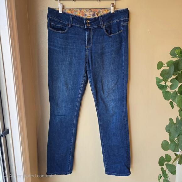 Paige Jeans Women Dark Wash Hidden Hills Straight Leg Stretch Denim Size 32 - Picture 1 of 9